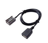 Jolsaawie Adaptador de cable USB auxiliar para coche, cable de extensión de puerto hembra para Jazz -V Accord Stereo MP3, accesorios de coche