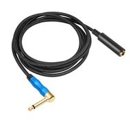 Jolsaawie Cable de audio estéreo TRS macho a hembra de 6,35 mm en ángulo recto para amplificadores, auriculares, 1,8 m