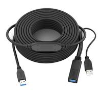 Jolsaawie Cable de extensión USB 3.0 macho a hembra, cable de extensión activo USB repetidor con amplificador de señal de 15 metros