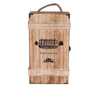 Jolsaawie Caja de madera vintage para 2 botellas de vino tinto con soporte de almacenamiento para fiestas de cumpleaños