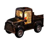 Jolsaawie Decoración retro de camión de Navidad, diseño de Papá Noel, luz nocturna de Navidad, decoración de ventana, cepillo dorado