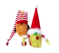 Jolsaawie Decoraciones de Gnomos NavideñOs, Paquete de 2 Gnomos de Felpa Hechos una Mano, Adorno de Bandeja Escalonada para Mesa NavideñA de Santa Elfo Escandinavo
