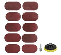 Jolsaawie Discos de lijado para amoladora angular de 4 pulgadas, 100 discos de papel de lija con almohadilla de respaldo de gancho y bucle de 4 pulgadas y adaptador de taladro de 1/4 pulgadas