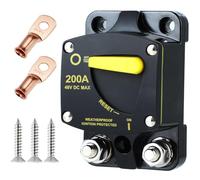 Jolsaawie Disyuntor de circuito de 200 amperios con interruptor de reinicio manual de alto amperaje para vehículos recreativos marinos, yates, barcos de arrastre, batería, sistema solar