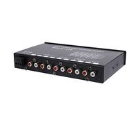 Jolsaawie Ecualizador de audio para automóvil de 7 bandas, ecualizador gráfico de ecualizador ajustable de 7 bandas con interruptor de selección de entrada CD/AUX, color negro