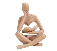 Jolsaawie Esculturas de Pensadores, Adorno de Lectura de Estatua de Resina de Pensadores de Piedra Arenisca, DecoracióN de Escultura de Pensadores, DecoracióN de Libros B