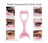 Jolsaawie Herramienta Maquillaje para PestañAs 3 en 1, Aplicador RíMel Superior e Inferior Silicona, Protector PestañAs, Herramienta de Maquillaje de Ojos Reutilizable con Delineador de Ojos