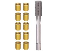 Jolsaawie Herramientas de reparación de roscas de bujía, insertos de rosca M12 x 1,25 + M14 x 1,25 herramientas de reparación de agujeros de rosca de bujía de metal