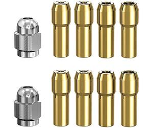 Jolsaawie Juego de 10 pinzas de latón de repuesto 4485 de cambio rápido para tuercas de taladro rotativas de 0,8/1,2/1,5/1,8/2,0/2,4/3,0/3,2 mm