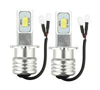 Jolsaawie Juego de 2 faros LED H3 superbrillantes de 100 W, 10000 lm, 6000 K, color blanco