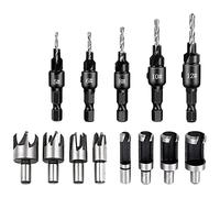 Jolsaawie Juego de 5 brocas avellanadas, 8 brocas avellanadas, juego de brocas avellanadas de 7 x 2,2 x 2 cm para carpintería, bricolaje