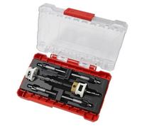 Jolsaawie Juego de 5 brocas hexagonales avellanadas con tope de profundidad de baja fricción, taladro avellanador hexagonal de cambio rápido de 1/4 pulgadas