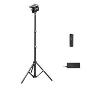 Jolsaawie Luz LED COB para Cámara de 80 W con Soporte, 2500-6500 K, Regulable para Vídeo, para Estudio Fotográfico, Película, Enchufe UE