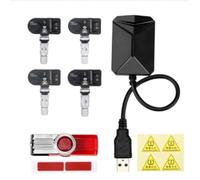 Jolsaawie NavegacióN Android TPMS con 4 Sensores de Alarma USB Android Car TPMS TransmisióN InaláMbrica Monitoreo de NeumáTicos (Interno)