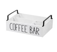 Jolsaawie Organizador de Estación de Café de Madera: Accesorios de Barra de Café, Soporte para Cápsulas de Café, Canasta de Almacenamiento para Barra de Café en el Hogar B