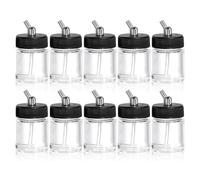 Jolsaawie Paquete de 10 de Vidrio para AeróGrafo, Frascos VacíOs para AeróGrafo de 22 Cc, de Almacenamiento de Pintura para AeróGrafo Transparente