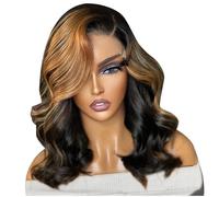 Jolsaawie Peluca Peluca Delantera de Encaje Recta Pre-Tirada Peluca de Mujer Frontal Sin Pegamento Peluca para Usar Cabello Liso