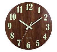 Jolsaawie Reloj de Pared Luminoso, Relojes de Pared de Cocina Silenciosos de de 12 Pulgadas Que No Hacen Tictac para de Estar Interior/Exterior