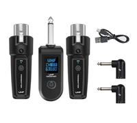 Jolsaawie Sistema adaptador UHF XLR de 6,35 mm, transmisor inalámbrico para micrófono dinámico, guitarra, mezclador de audio PA