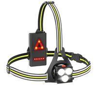 Joltix Luz Led para Correr, 500 Lúmenes Luz Led Frontal Correr, USB Recargable, Luz Ajustable de 120 Grados,Lámpara 3 Modos, para Caminar, Senderismo, Camping, Running (3 lights-Green)