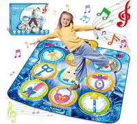 JoltJive Alfombra de Baile Unicornio,para niños 3 4 5 6 + años niñas de Juguete,Alfombra de Baile Unicornio de Juguete 3 4 5 6 +años niñas, Alfombrilla de Baile para niña y Princesa (Azul, Small)