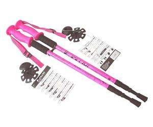 Joluvi Unisex Active Bastones Trekking, 68-135 cm Talla, Rosa Neón/Negro