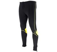 Joluvi Unisex Fit-LYC Pantalones, XL, Negro/Amarillo Neón