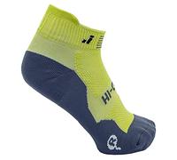 Joluvi Unisex Hi-Cool Run Fever Calcetines 2-Pares Conjunto, Mediano, Amarillo Neón/Carbón