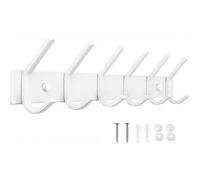JOLY FANG Perchero de Pared, Ganchos de Percheros de Pared Acero Inoxidable, Perchas de Pared Ideal para Dormitorio Baño (6-Gancio, Blanco)