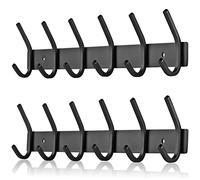 JOLY FANG - Perchero de pared para dormitorio, cuarto de baño, cocina (6 unidades, 2 unidades), color negro