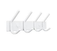 JOLY FANG - Perchero de pared, percheros para abrigos de acero inoxidable, gancho de pared, para dormitorio, cuarto de baño, cocina (blanco, 4 cruzas)