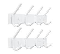 JOLY FANG - Perchero de pared, percheros para abrigos de acero inoxidable, gancho de pared, para dormitorio, cuarto de baño, cocina (blanco, 4 x 2 unidades)