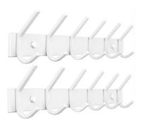 JOLY FANG - Perchero de pared, percheros para abrigos de acero inoxidable, gancho de pared, para dormitorio, cuarto de baño, cocina (blanco, 6 x 2 unidades)