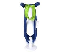 Jolyne Cujoh Cosplay Peluca Jojo's Bizarre Adventure Golden Wind Kujo Verde Versión larga Bollos Trenzas Pelucas de cabello sintético + Peluca Cap 1491 B
