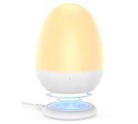 JolyWell Luz nocturna para niños, luz nocturna para bebé con almohadilla de carga estable, control táctil y ajuste de temporizador, ABS + PC, lámpara de huevos para bebés para lactancia con carga por