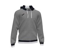 Joma 4XS Chaqueta con Capucha Confort II, Unisex-Adult, Gris Melange-Negro