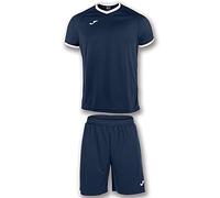 Joma Academy Set Equipacion M/Corta, Niños, Marino/Blanco, 6XS-5XS