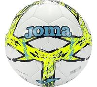 Joma Balón de fútbol Dali III, blanco con diseño azul y amarillo fluorescente, profesional para entrenamiento y partidos, talla 5