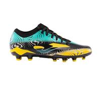 Joma - Botas de fútbol Evolution Cup FG - Tallas: 8.5 - Tacos de fútbol profesionales - Parte superior de microfibra, suela cromada, refuerzo en el talón y ajuste tipo calcetín - Colores: negro dorado