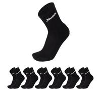 Joma Calcetines de hombre de esponja, calcetines de tenis de pádel para hombre, fútbol y baloncesto, Crew Socks altura media pantorrilla, calcetines deportivos cortos de algodón, 6 pares, Negro ,