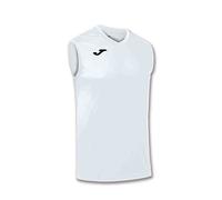 Joma - Camiseta Deportiva Sin Manga Hombre - Ligera y Transpirable Ideal para Todo Tipo de Deporte, Combi, Blanco, 3XS