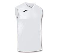 Joma - Camiseta Deportiva Sin Manga Hombre - Ligera y Transpirable Ideal para Todo Tipo de Deporte, Combi, Blanco, XL