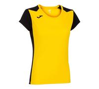 Joma - Camiseta Manga Corta Contraste Record II, Talla 2XS, Color Amarillo Negro