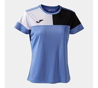 Camiseta de fútbol joma manga corta crew v azul negro blanco niña 11 - 12 AÑOS