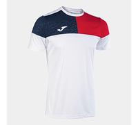 Joma Camiseta Manga Corta Crew v Blanco Rojo Marino