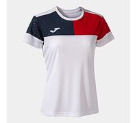 Joma Camiseta Manga Corta Crew v Blanco Rojo Marino
