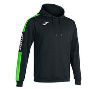 Joma Hombre Sudadera con Capucha, Negro-Verde Fluor, 3XS