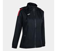 Joma - Chubasquero trivor, Talla 2XS, Color Negro Rojo