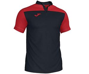 Joma Combi Polos Caballero, Niños, Negro/Rojo, 2XS