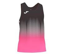 Joma Elite Camiseta Running sin Mangas, Niños, Negro-Rosa, XS